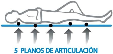 Cama articulada eléctrica con colchón viscoelástico impermeable.