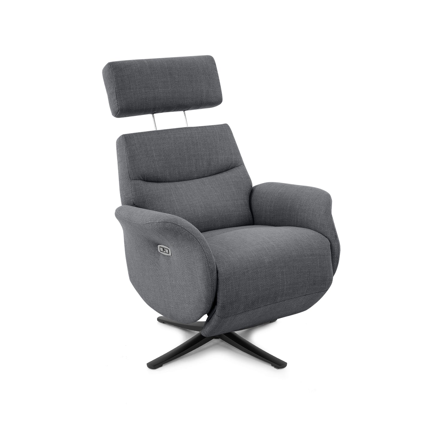 Sillón Relax Giratorio Marvin con 2 Motores Independientes | Cabezal Regulable en Altura y Posiciones | Botón Cierre Automático, Puerto USB y Tapizado Antimanchas Aquaclean