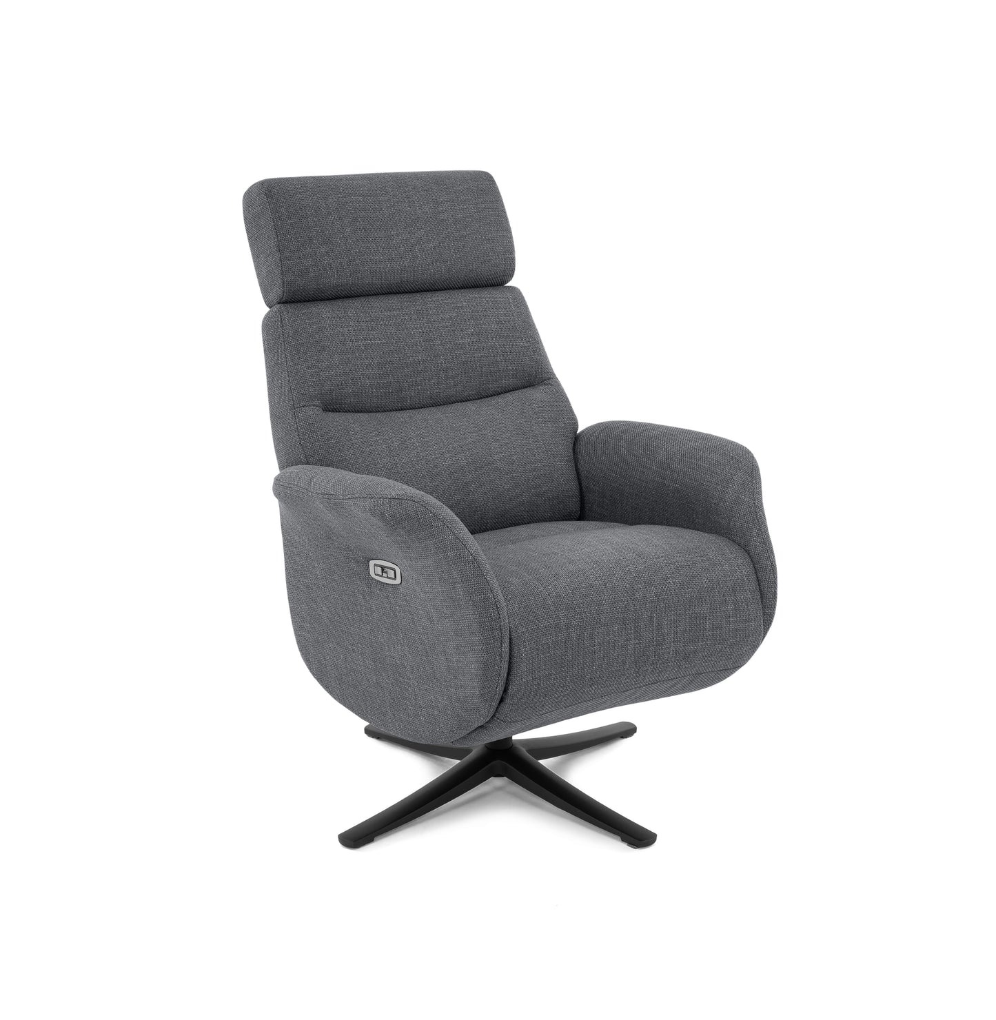 Sillón Relax Giratorio Marvin con 2 Motores Independientes | Cabezal Regulable en Altura y Posiciones | Botón Cierre Automático, Puerto USB y Tapizado Antimanchas Aquaclean