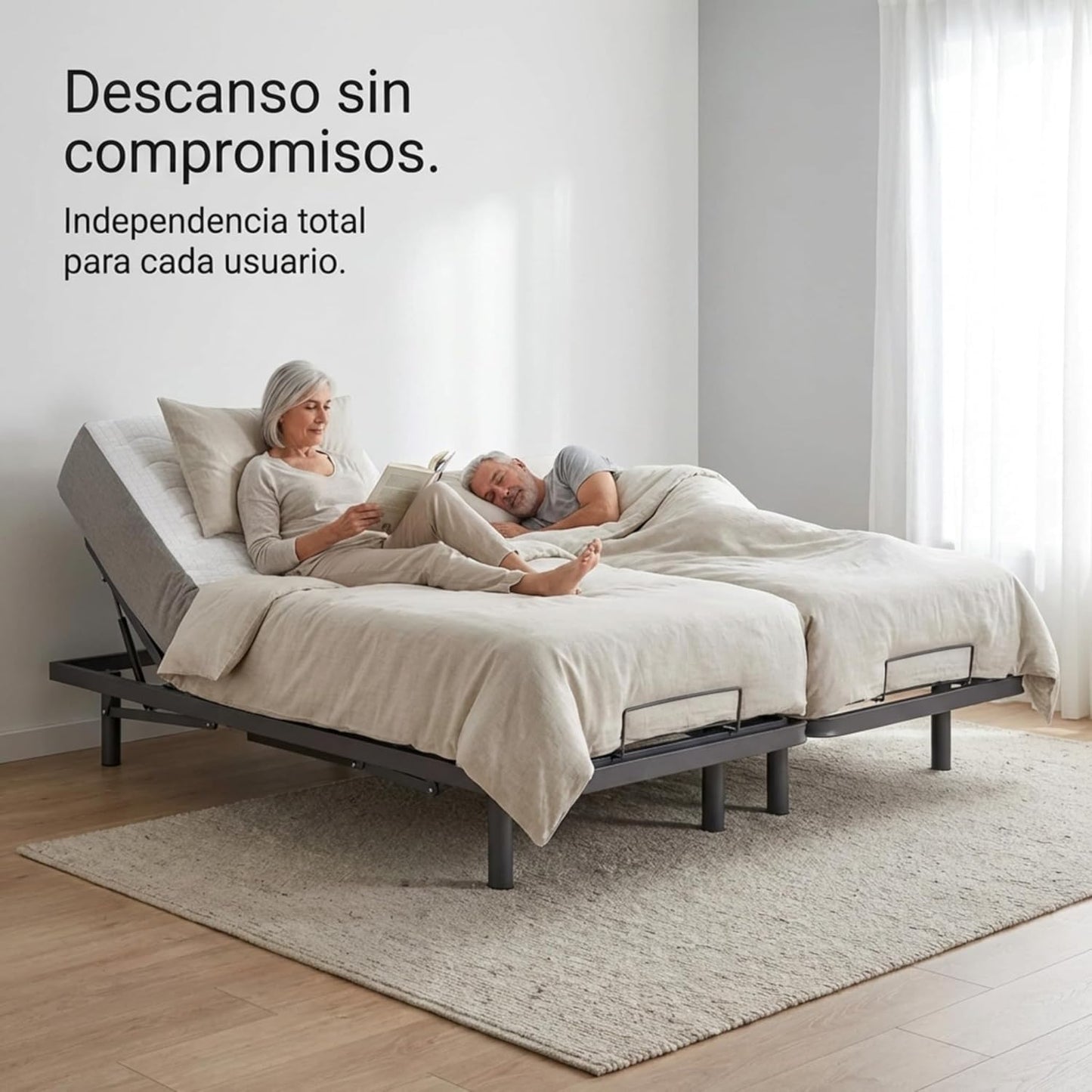 Cama Articulada Eléctrica Matrimonio 2 Lechos