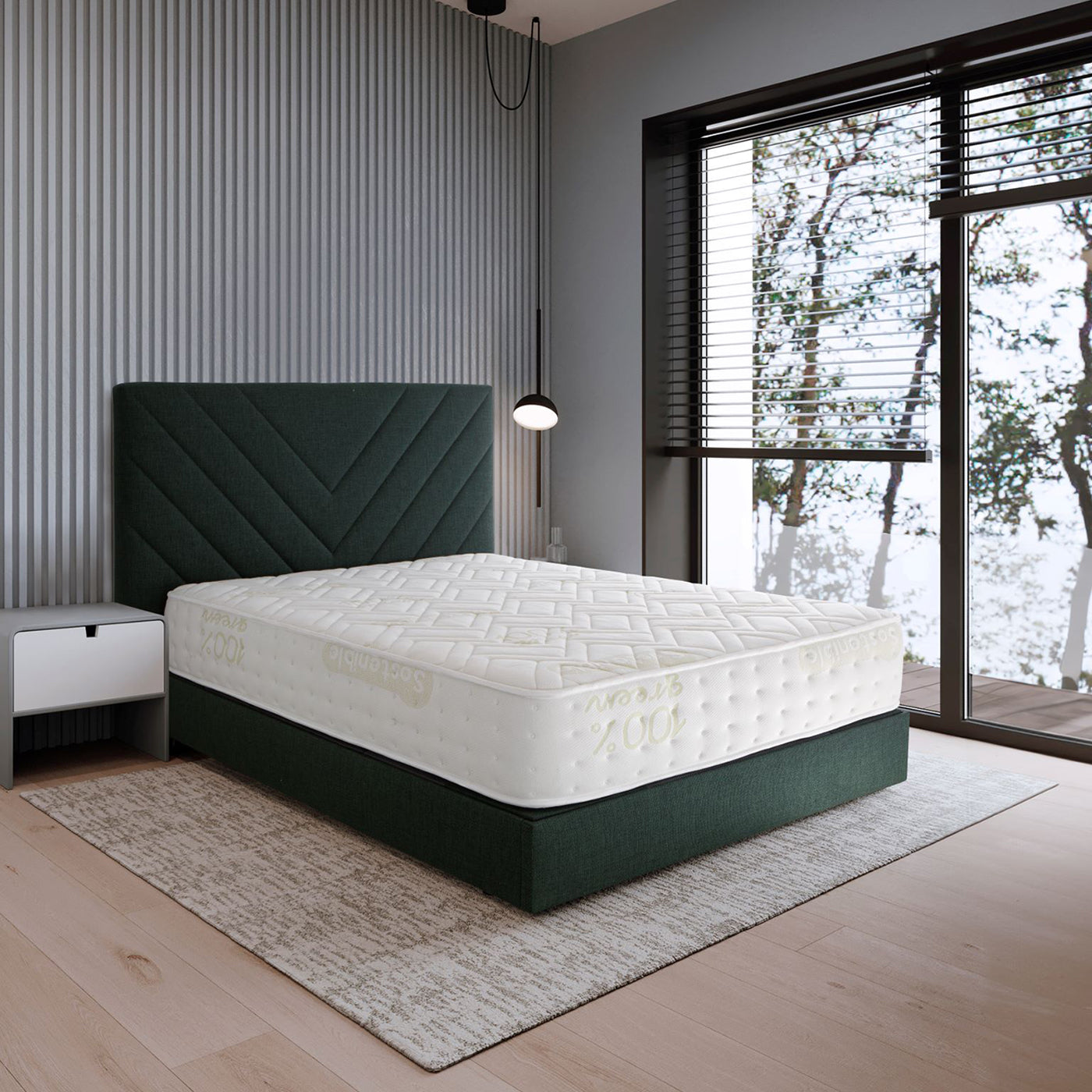Colchón Sleep One organic H22 | Altura 22cm| Núcleo Bioform 45D Alta Densidad | Tejido Strech 100%GREEN-Algodón