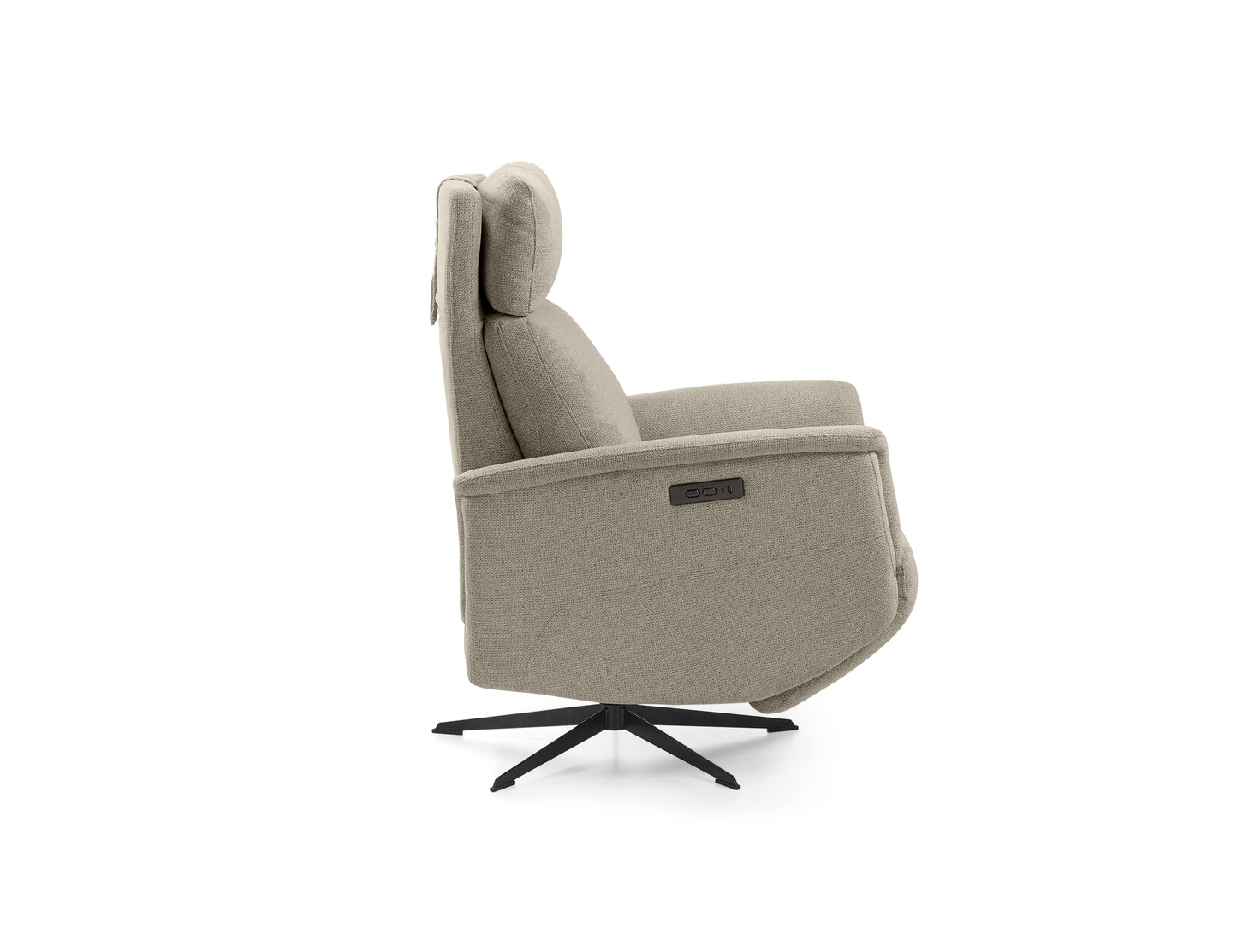 Sillón Relax Reclinable y Giratorio Morfeo | Tapizado Tela Antimanchas AquaClean 1 Motor Eléctrico, Cabezal Regulable, Reposapiés y Puerto USB-C