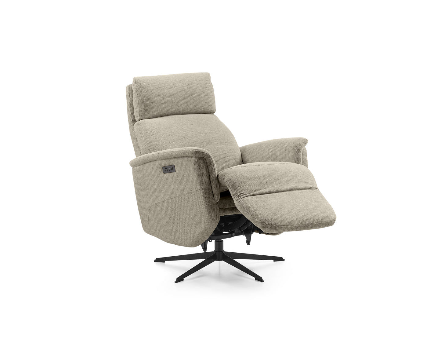 Sillón Relax Reclinable y Giratorio Morfeo | Tapizado Tela Antimanchas AquaClean 1 Motor Eléctrico, Cabezal Regulable, Reposapiés y Puerto USB-C