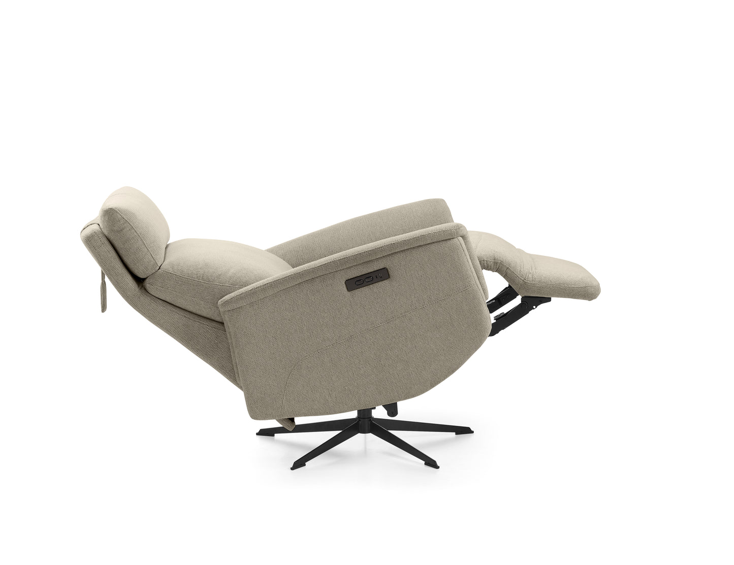 Sillón Relax Reclinable y Giratorio Morfeo | Tapizado Tela Antimanchas AquaClean 1 Motor Eléctrico, Cabezal Regulable, Reposapiés y Puerto USB-C