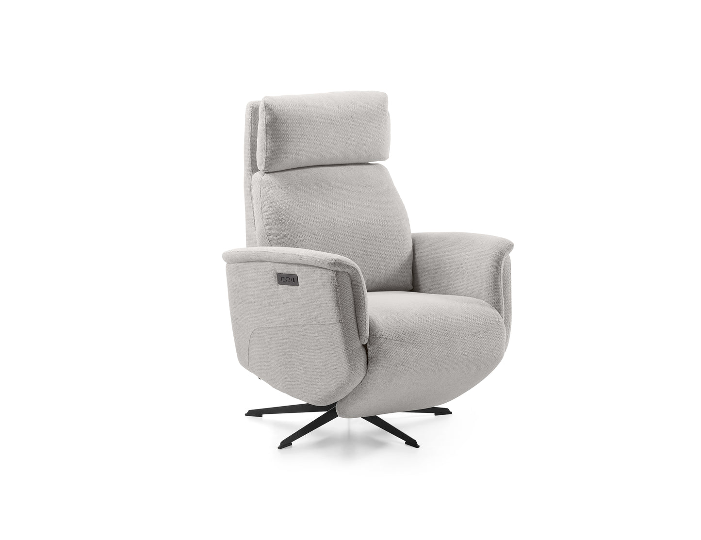 Sillón Relax Reclinable y Giratorio Morfeo | Tapizado Tela Antimanchas AquaClean 1 Motor Eléctrico, Cabezal Regulable, Reposapiés y Puerto USB-C