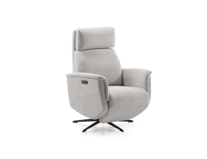 Sillón Relax Reclinable y Giratorio Morfeo | Tapizado Tela Antimanchas AquaClean 1 Motor Eléctrico, Cabezal Regulable, Reposapiés y Puerto USB-C