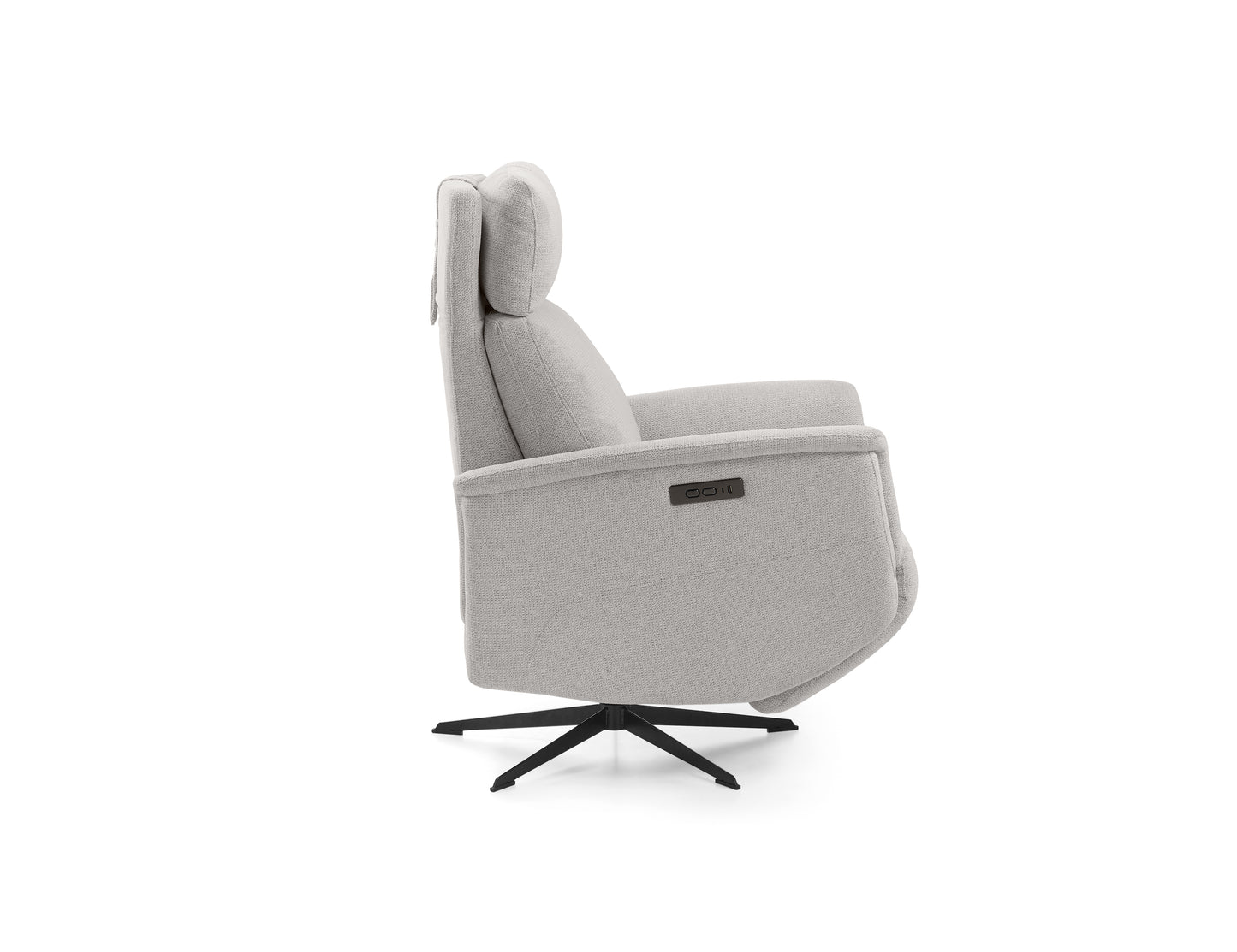 Sillón Relax Reclinable y Giratorio Morfeo | Tapizado Tela Antimanchas AquaClean 1 Motor Eléctrico, Cabezal Regulable, Reposapiés y Puerto USB-C