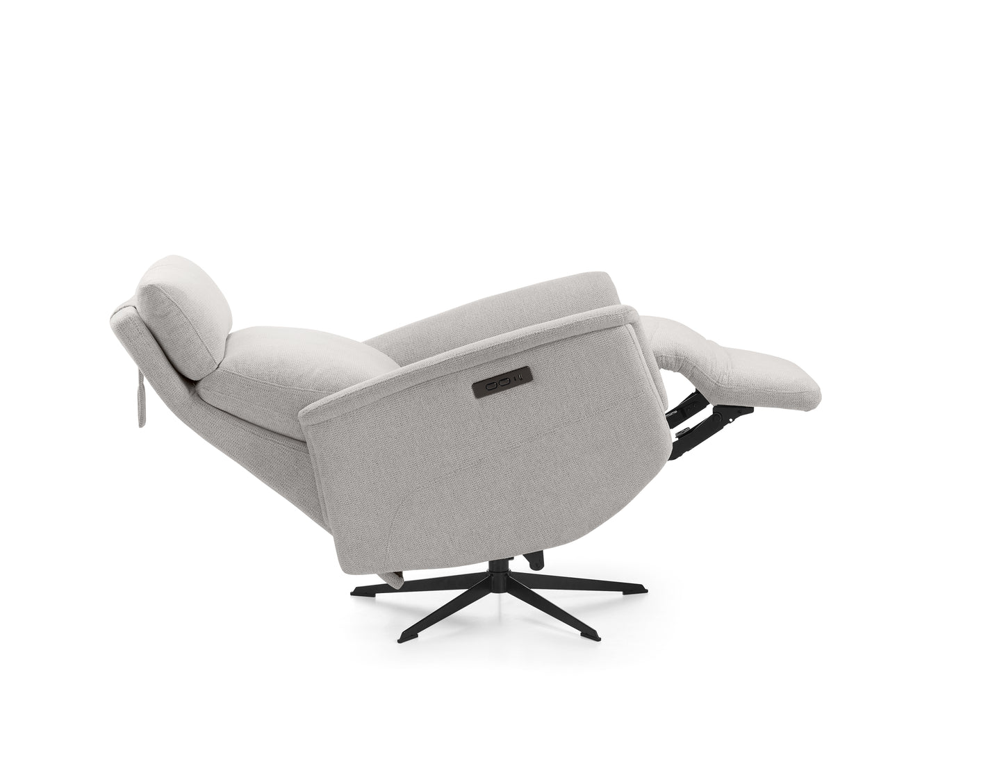 Sillón Relax Reclinable y Giratorio Morfeo | Tapizado Tela Antimanchas AquaClean 1 Motor Eléctrico, Cabezal Regulable, Reposapiés y Puerto USB-C