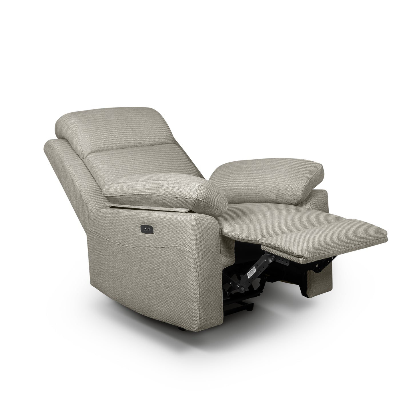 Sillón Relax Eléctrico Reclinable Dorian con 1 Motor | Tapizado Tela Antimanchas AquaClean | Muelles Ensacados MaxConfort | Estructura de Madera de Haya | Reposabrazos Laterales