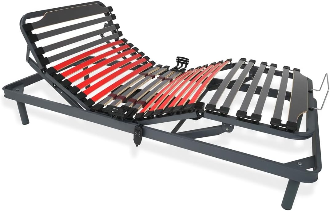 Cama articulada eléctrica con colchón viscoelástico impermeable.