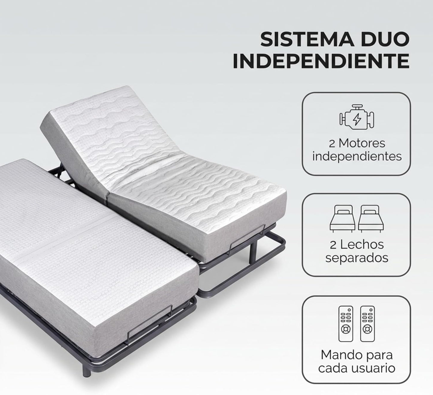 Cama Articulada Eléctrica Matrimonio 2 Lechos