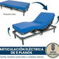 Cama articulada eléctrica con colchón viscoelástico impermeable.