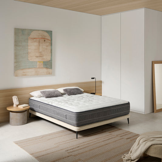 Colchón Muelles Ensacados BIPPEN | Altura 31cm | Doble cara con viscoelástica de carbono D85